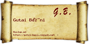 Gutai Béni névjegykártya